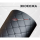 Стёганая экокожа квадрат черный (Нитки черные)