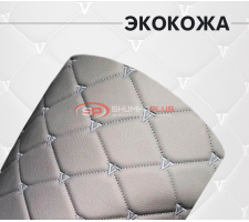 Экокожа стёганая кVадрат серый (Нитки серые)