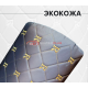 Экокожа стёганая квадрат темно-коричневый (Нитки золото)
