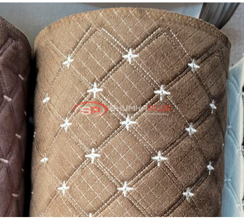 купить Замша искусственная Antara (алькантара) ромб коричневый звездочка в Москве