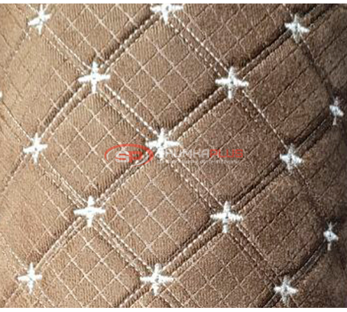 купить Замша искусственная Antara (алькантара) ромб коричневый звездочка в Москве