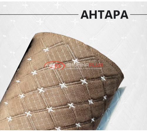 Купить Замша искусственная Antara (алькантара) ромб коричневый звездочка в Москве