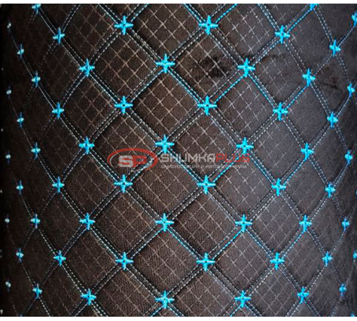 купить Замша искусственная Antara (алькантара) ромб черный звездочка в Москве