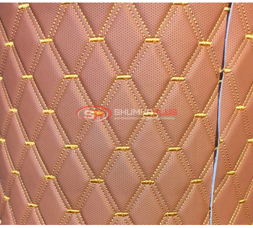 купить Перфорированная кожа коричневая золотой ромб в Москве