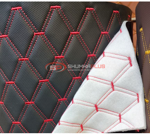 купить Перфорированная кожа черная красный ромб в Москве