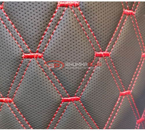 купить Перфорированная кожа черная красный ромб в Москве