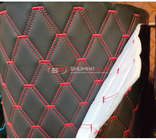 купить Перфорированная кожа черная красный ромб в Москве