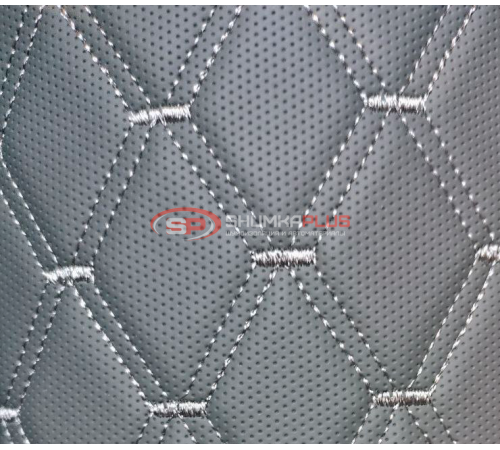 купить Перфорированная кожа черная серый ромб в Москве
