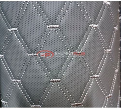 купить Перфорированная кожа черная серый ромб в Москве