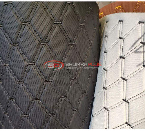 купить Перфорированная кожа черная черный ромб в Москве