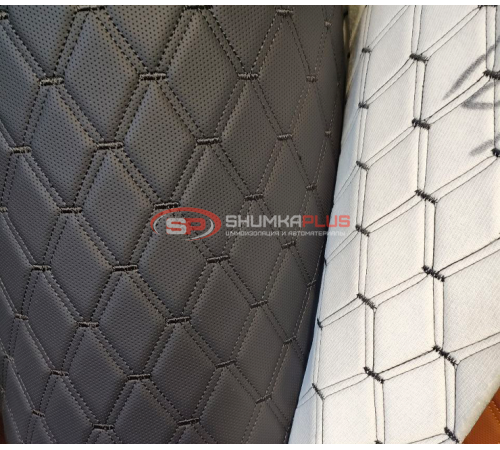 купить Перфорированная кожа черная черный ромб в Москве