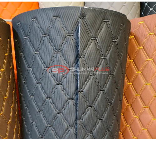 купить Перфорированная кожа черная черный ромб в Москве