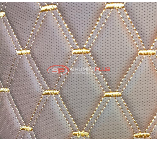 купить Перфорированная кожа темно-коричневая ромб золото в Москве