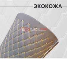 Перфорированная кожа темно-коричневая ромб золото