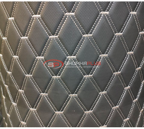 купить Перфорированная кожа черная белый ромб в Москве