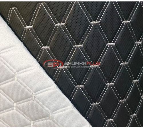 купить Перфорированная кожа черная белый ромб в Москве