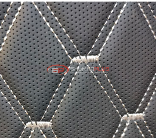 купить Перфорированная кожа черная белый ромб в Москве