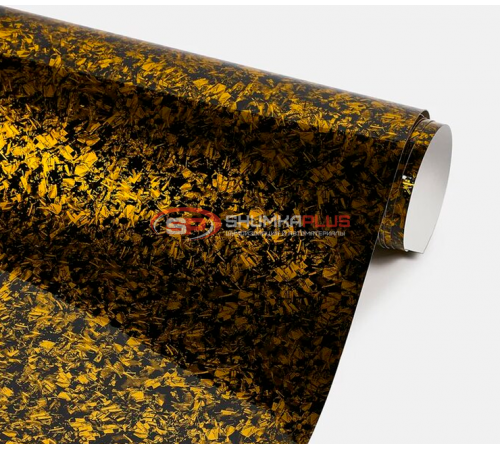 купить Виниловая пленка кованый карбон золотой глянцевый в Москве