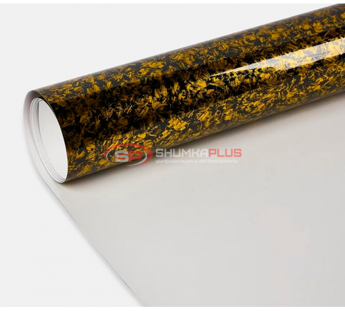 купить Виниловая пленка кованый карбон золотой глянцевый в Москве