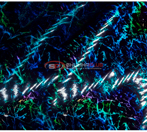 Купить Автопленка кованый лазерный карбон мрамор черно-синий в Москве