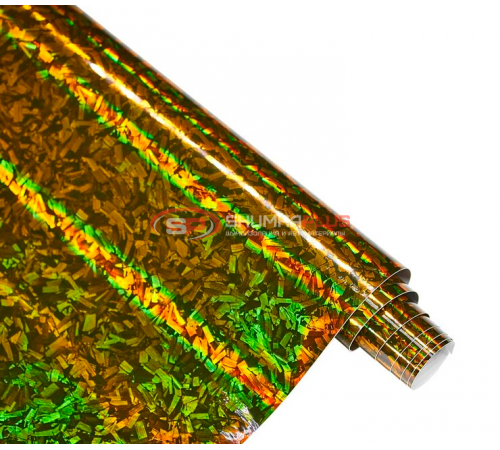 купить Автопленка кованый карбон лазер золотой в Москве