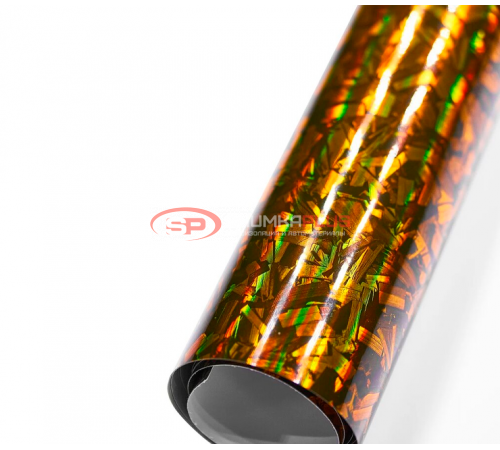 купить Автопленка кованый карбон лазер золотой в Москве