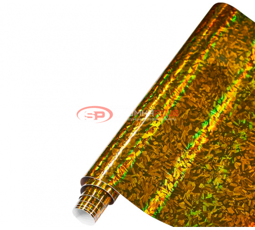 купить Автопленка кованый карбон лазер золотой в Москве