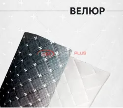 Велюр стёганый черный ромб (белая звездочка)