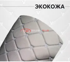 Экокожа стёганая кVадрат серый (Нитки серые)